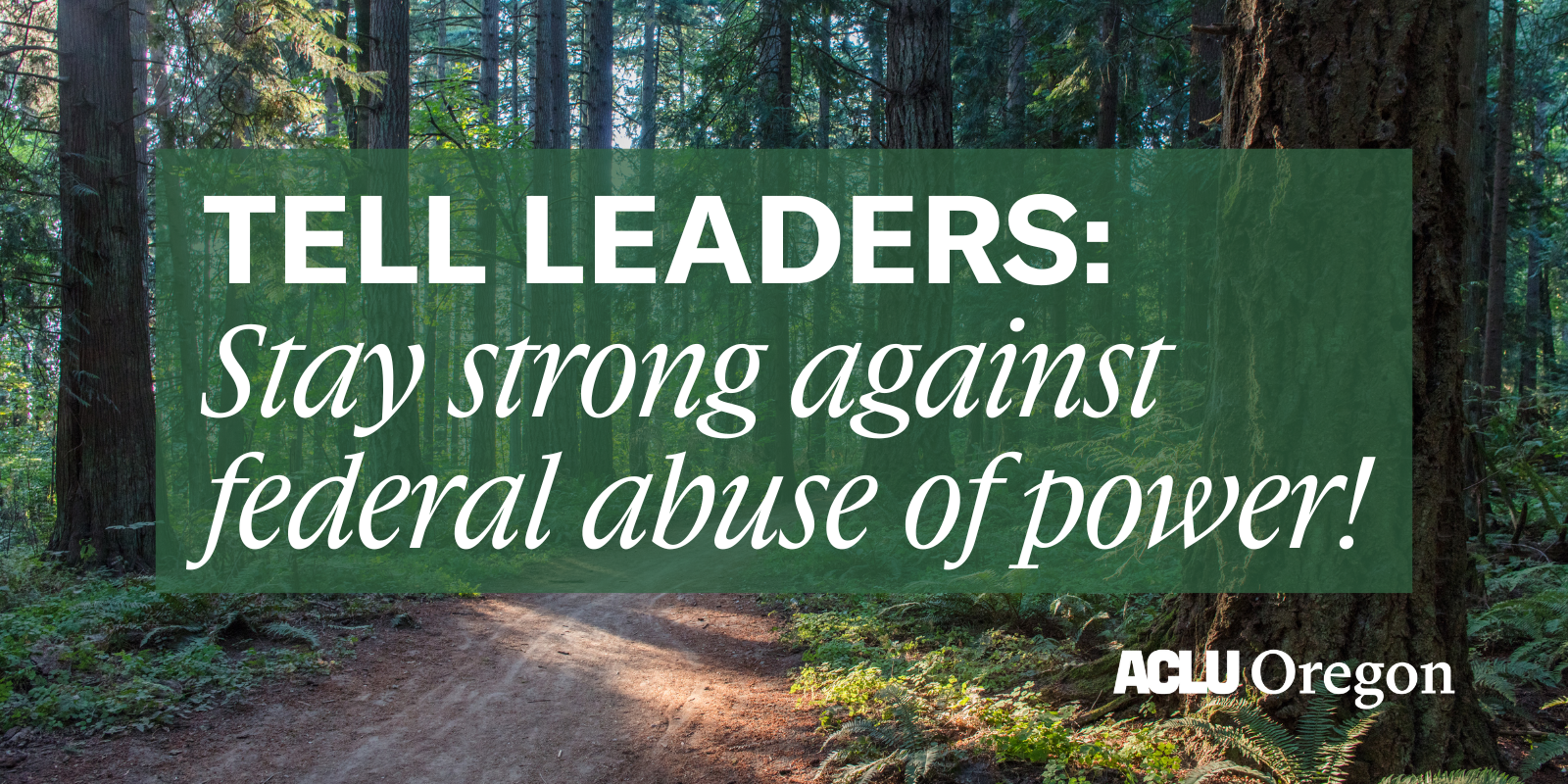 an image of a forest in Oregon, with text that says