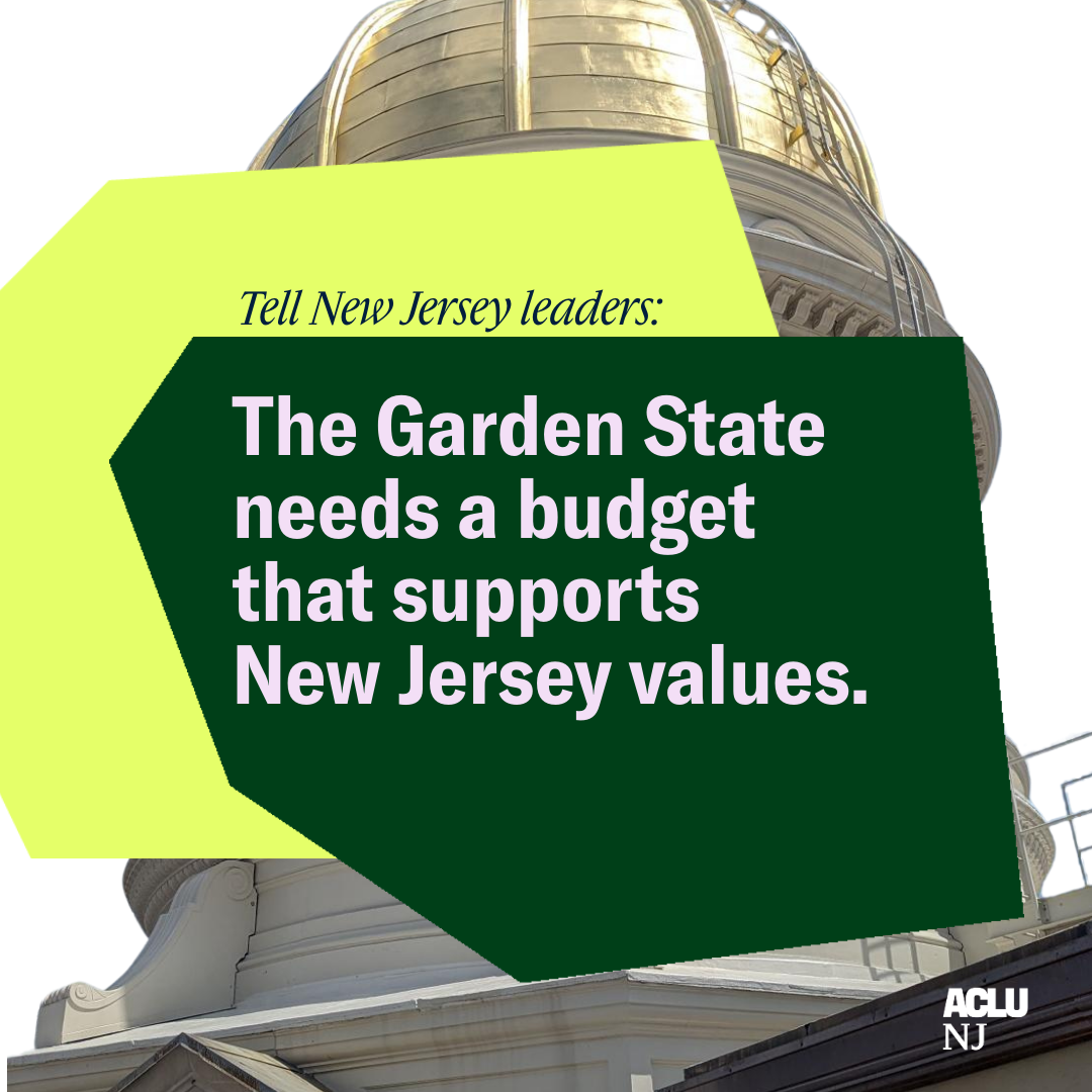 collage elements including the NJ state house with text reading 