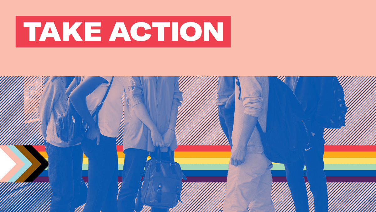 Take Action with the Pride Flag and students