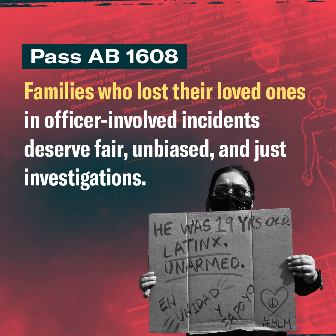 Families who lost their loved ones in officer-involved incidents deserve fair, unbiased, and just investigations.