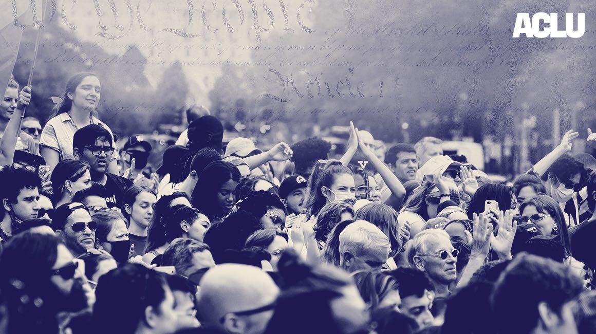 Group of people at a protest