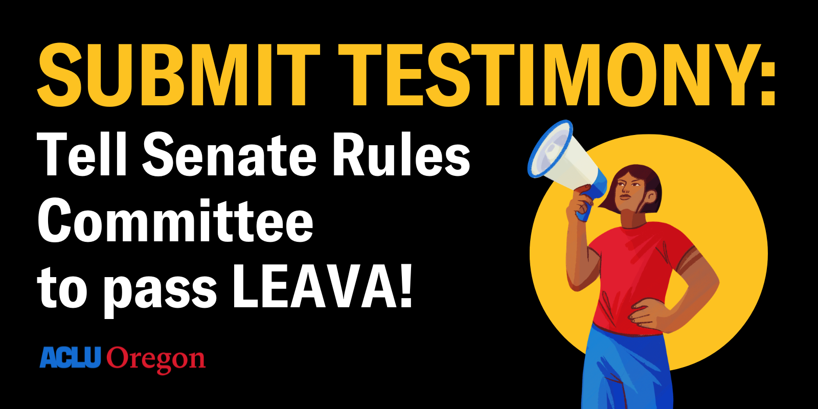 submit testimony: tell senate rules committee to pass LEAVA!