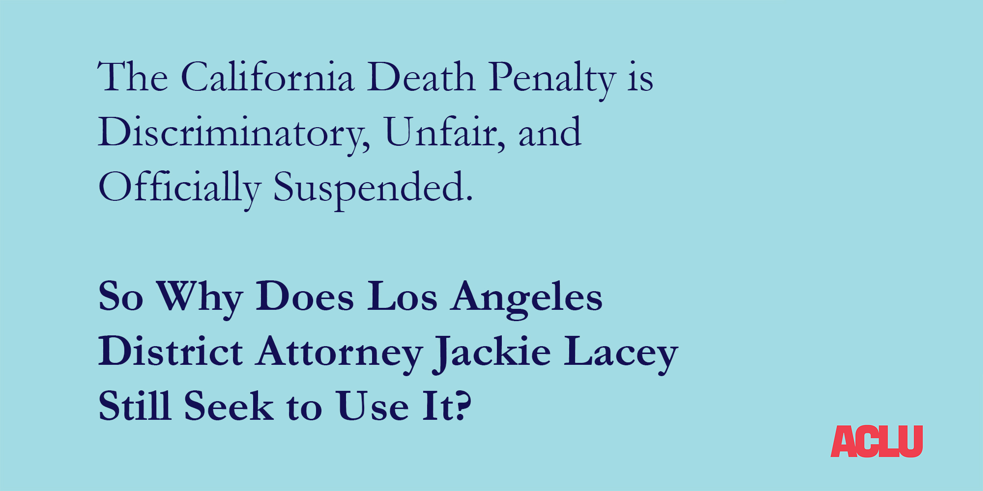 Tell DA Lacey to Stop Seeking the Death Penalty American Civil