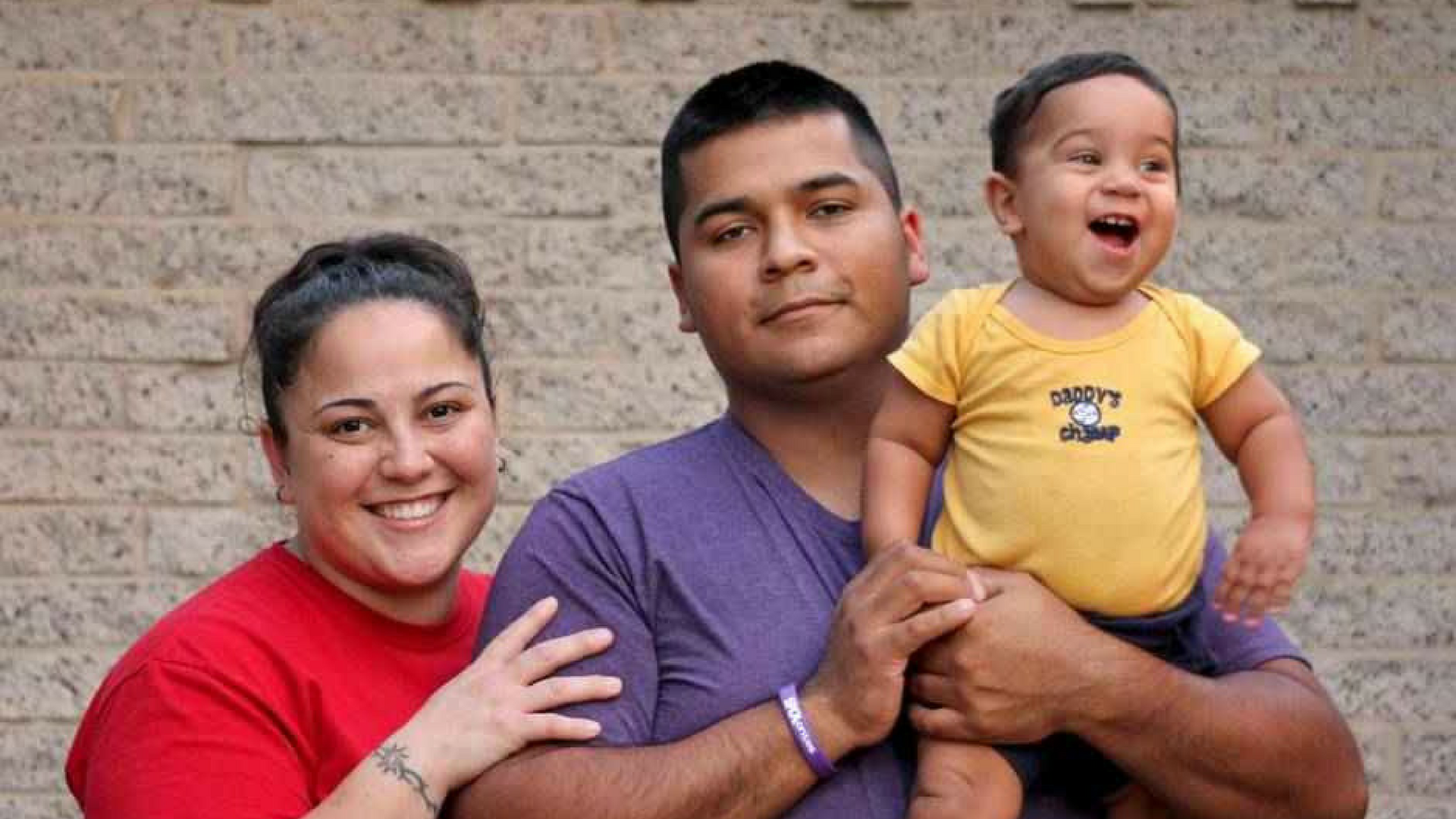 Marlise Muñoz with her husband and son