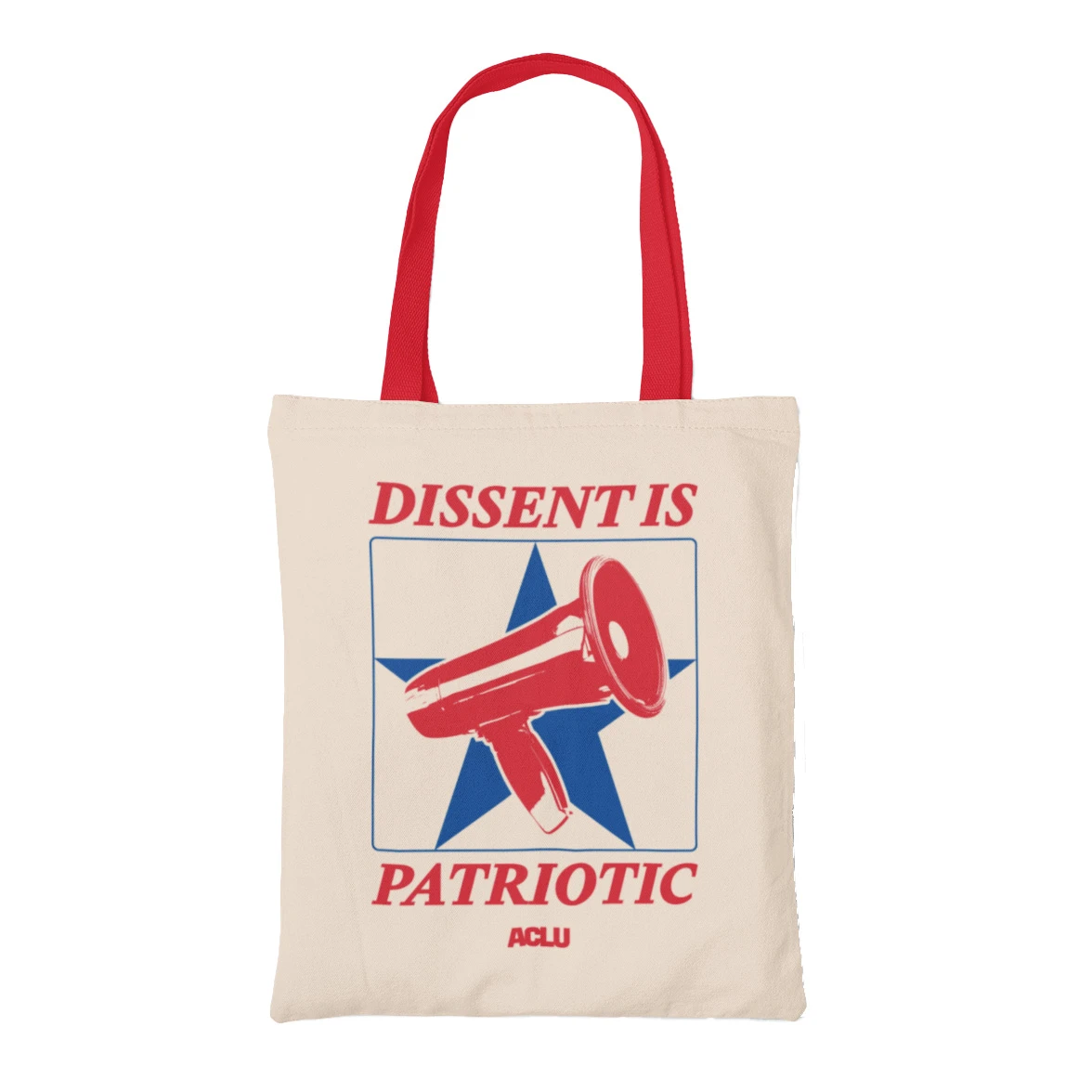 ACLU Tote Bag with text that says Dissent Is Patriotic